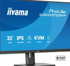iiyama ProLite XUB3297QSNP-B1 moniteur 32 pouces avec technologie IPS QHD, station d'accueil USB-C et commutateur KVM