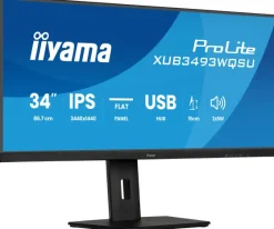 iiyama ProLite XUB3493WQSU-B6 moniteur ultra-large de 34 pouces avec technologie IPS, PiP, PBP et support réglable en hauteur