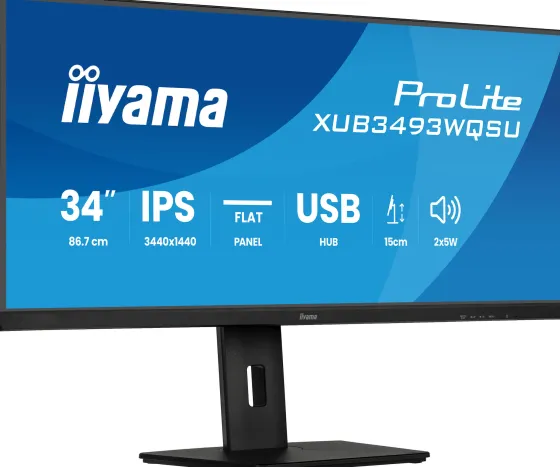 iiyama ProLite XUB3493WQSU-B6 moniteur ultra-large de 34 pouces avec technologie IPS, PiP, PBP et support réglable en hauteur