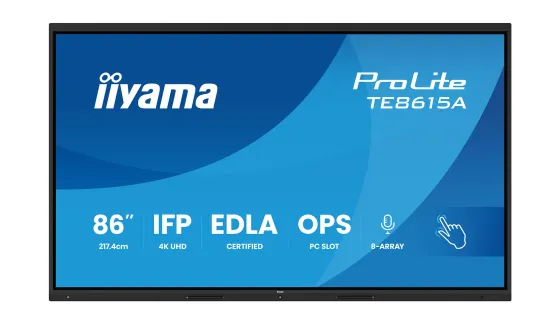 iiyama TE8615A-B2AG Écran interactif ProLite 4K UHD de 85,6 pouces certifié Google EDLA
