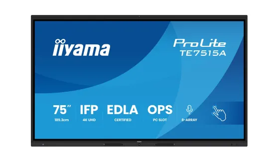 iiyama TE7515A-B2AG Écran interactif ProLite 75 pouces 4K UHD certifié Google EDLA