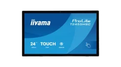 iiyama T2455MSC-B2 Écran multitactile ProLite de 24 pouces avec dalle en verre bord à bord, webcam intégrée et socle modulable