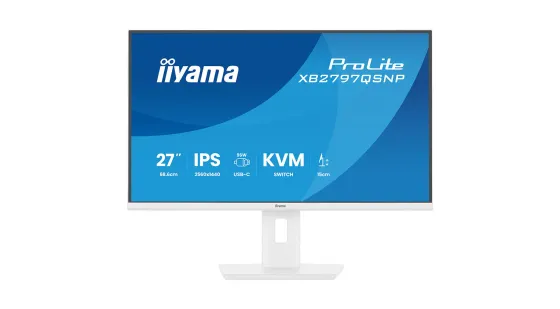 iiyama XB2797QSNP-W1 Écran ProLite QHD 27 pouces avec station d'accueil USB-C, commutateur KVM et connexion LAN