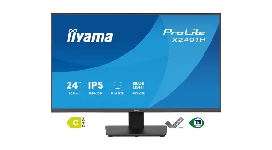 iiyama X2491H-B1 Écran IPS de 24 pouces avec un taux de rafraîchissement de 120 Hz et des technologies de protection des yeux