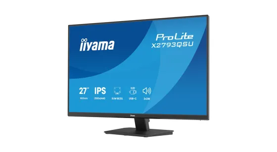 iiyama X2793QSU-B1 Écran ProLite 27 pouces doté de la technologie IPS, d'une résolution QHD, de cadres fins sur les quatre côtés et d'un concentrateur USB