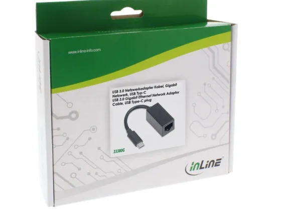 InLine Adaptateur réseau USB 3.0 câble, réseau Gigabit, USB Typ-C