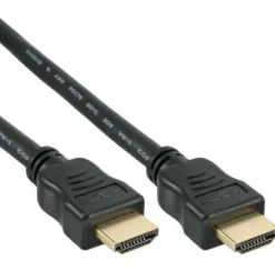 InLine cable HDMI, HDMI-High Speed avec Ethernet prise /prise noire/ doré 0,5 m