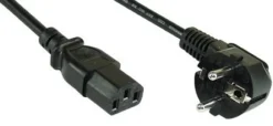 InLine Câble d'alimentation, fiche Schuko coudée sur fiche pour appareils froids, 1,5 m