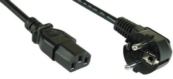 InLine Câble d'alimentation, fiche Schuko coudée sur fiche IEC, 2,5 m