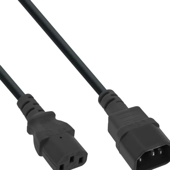 Inline câble d'alimentation, C13 vers C14, noir, 3 m