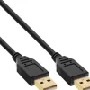 InLine Câble USB-A vers USB-A 2.0, noir, contacts dorés, 5 m
