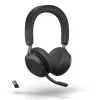 Jabra Evolve2 75 - Micro-casque stéréo sans fil pour MS, Bluetooth, USB-A, noir