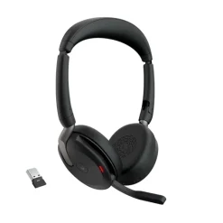 Jabra Evolve2 65 Flex Link380a MS Stereo - Micro-casque stéréo sans fil avec USB-A - certifié pour Microsoft Teams