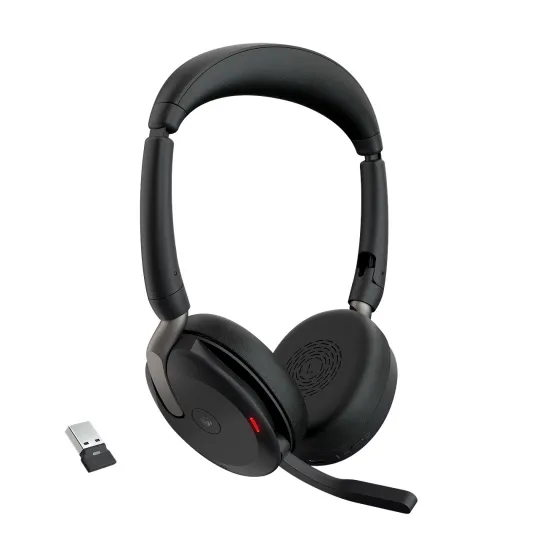 Jabra Evolve2 65 Flex Link380a UC Stereo - Micro-casque stéréo sans fil avec USB-A pour plateformes UC