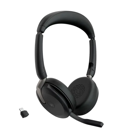 Jabra Evolve2 65 Flex Link380c UC Stereo - Micro-casque stéréo sans fil avec USB-C pour les plates-formes UC