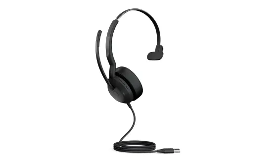 Jabra Evolve2 50 Link380a MS Mono - Micro-casque mono filaire avec USB-A certifié pour Microsoft Teams