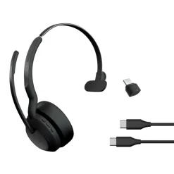Jabra Evolve2 55 Link380c MS Mono - Micro-casque mono sans fil avec USB-C certifié pour Microsoft Teams