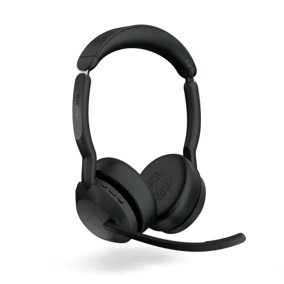 Jabra Evolve2 55 Link380c MS Stereo - Micro-casque stéréo sans fil avec USB-C - certifié pour Microsoft Teams socle de chargement inclus