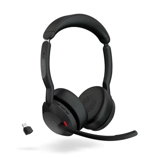 Jabra Evolve2 55 Link380c MS Stereo - Micro-casque stéréo sans fil avec USB-C certifié pour Microsoft Teams