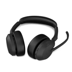 Jabra Evolve2 55 Link380c UC Stereo - Micro-casque stéréo sans fil avec USB-C, socle de chargement inclus
