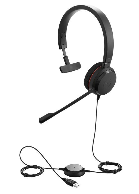 Jabra Evolve 20 MS Mono - certifié pour Skype for Business Mono-casque pour téléphone logiciel VoIP