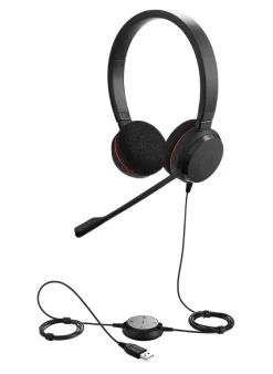 Jabra Evolve 20 UC Duo - Casque stéréo filaire pour téléphonie VoIP