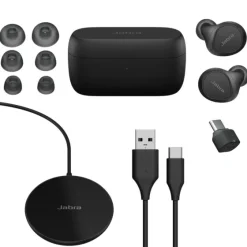 Jabra Evolve2 Buds Écouteurs Bluetooth intra-auriculaires - USB-C - certifiés pour Microsoft Teams, Wireless Charging Pad