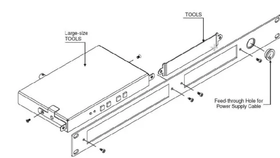 Kit de Mise en Rack 1U Kramer RK-T2SB pour Modèles TOOLS™ & MegaTOOLS™