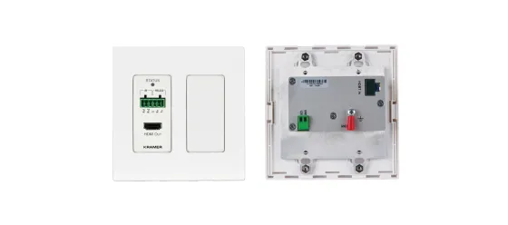 Kramer WP-789R/US-D(W) Récepteur HDBT pour montage mural avec RS-232 et retransmission IR, absorption de tension PoE