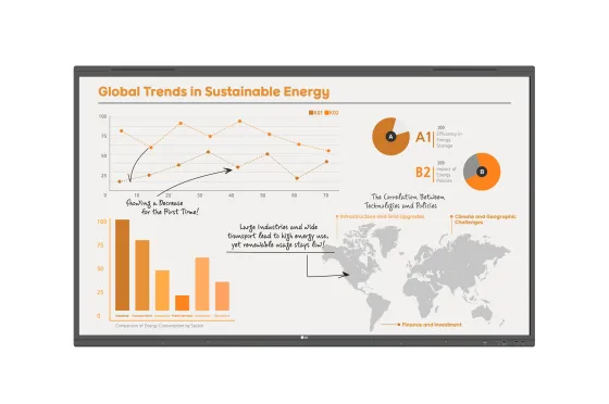 LG CreateBoard Pro 86TR3PN écran tactile interactif 4K UHD - Solution de tableau blanc créative pour la collaboration, l'enseignement et les présentations