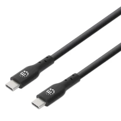 Manhattan Câble USB-C vers USB-A, mâle vers mâle, noir, 480 Mbps (USB 2.0), 1 m