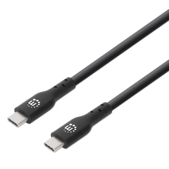 Manhattan Câble USB-C vers USB-A, mâle vers mâle, noir, 480 Mbps (USB 2.0), 1 m