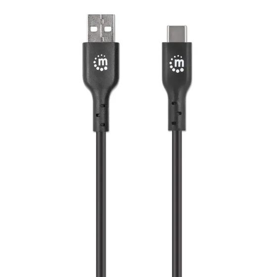 Manhattan Câble USB-C vers USB-A, mâle vers mâle, noir, 480 Mbps (USB 2.0), 1 m