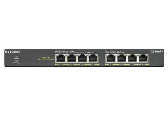 Netgear GS308PP Commutateur PoE+ Essentials non géré à 8 ports et PoE à 8 ports (83 W)