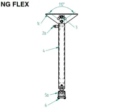 PeTa Support plafond NG Flex, 40-70cm avec levier de serrage