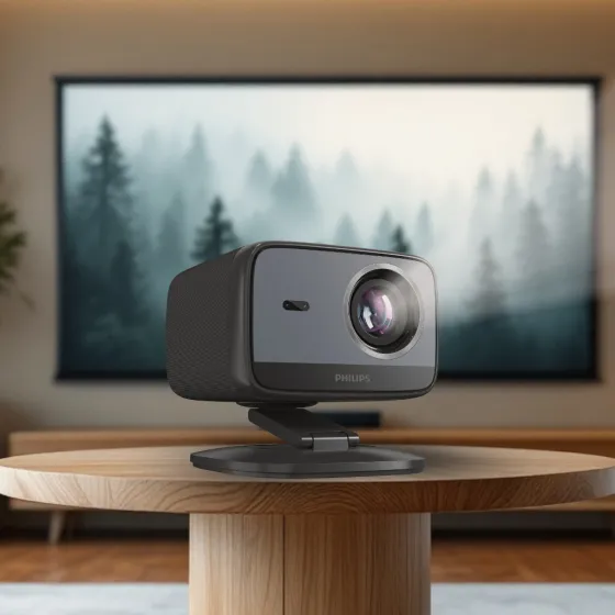 Philips NeoPix 450 Smart Vidéoprojecteur LED compact Full HD avec support pivotant à 180 degrés et appareil de diffusion en continu Google TV