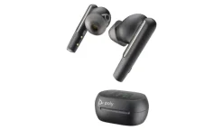 Poly Voyager Free 60+ Écouteurs USB-C avec boîtier de recharge à écran tactile pour Microsoft Teams, noir