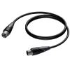 Procab CLA901/1 câble microphone 1x XLR mâle vers 1-XLR femelle, contacts plaqués or, longueur 1 m, noir