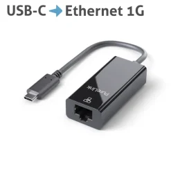 Purelink IS261 Adaptateur USB-C vers Ethernet 0,10m noir