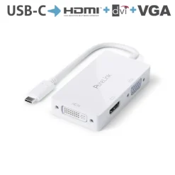 Purelink IS240 Adaptateur USB-C vers HDMI, DVI, VGA 0,10m blanc
