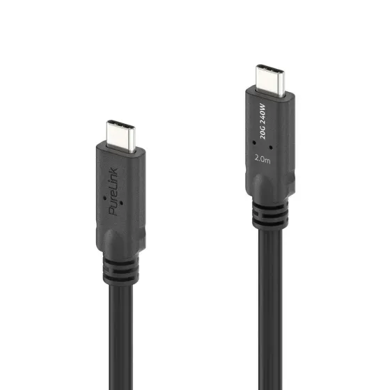 PureLink PI6600-020 Câble USB-C coaxial micro USB4 Gen2 haut de gamme, 2 m