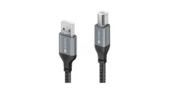 PureLink SPC-U010-010 Câble USB 2.0 – A/B – Aluminium, gris sidéral/noir, 1 m