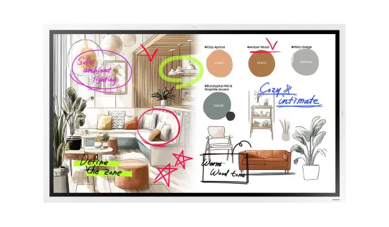 Samsung Flip WM75FX Écran tactile interactif 4K de 75 pouces pour une collaboration efficace