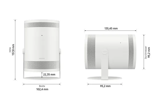 Samsung The Freestyle LFF3C mini vidéoprojecteur avec correction trapézoïdale automatique, HDR et Smart TV