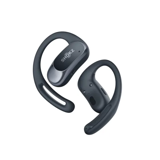 SHOKZ OpenFit Air Casque Bluetooth design à oreillettes ouvertes avec 28 heures d'autonomie | Couleur : Noir