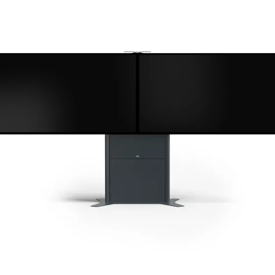 SMS New Presence Floor VC - Pied réglable en hauteur par moteur avec support pour caméra - max. 2x75" | max. VESA 1000x600 | charge admissible 120kg | gris foncé