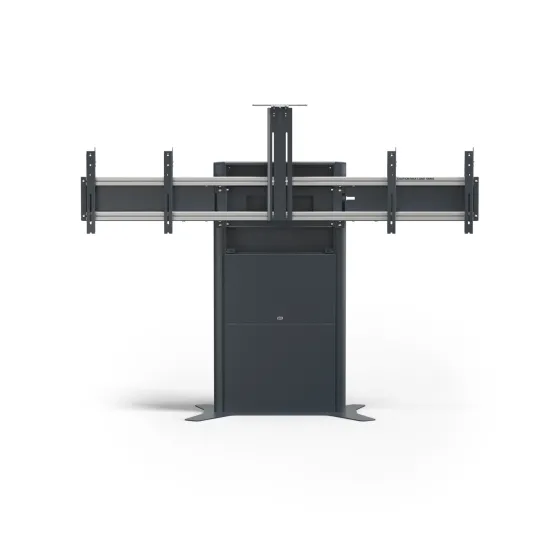 SMS New Presence Floor VC - Pied réglable en hauteur par moteur avec support pour caméra - max. 2x75" | max. VESA 1000x600 | charge admissible 120kg | gris foncé