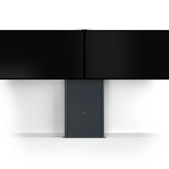 SMS New Presence Wall/Floor VC - Support mural au sol réglable en hauteur par moteur avec support pour caméra - max 2x65" | max.VESA 600x400 | charge admissible 120kg | gris foncé