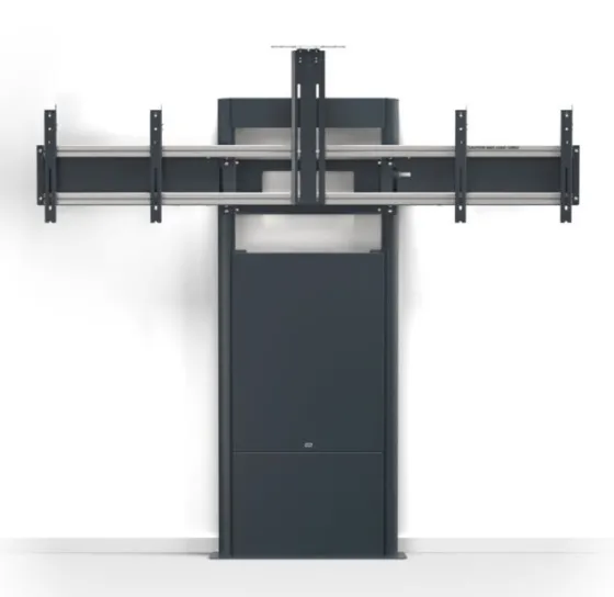SMS New Presence Wall/Floor VC Motorized - Support mural au sol réglable en hauteur par moteur avec support pour caméra - max 2x75" | max.VESA 1000x600 | charge admissible 120kg | gris foncé