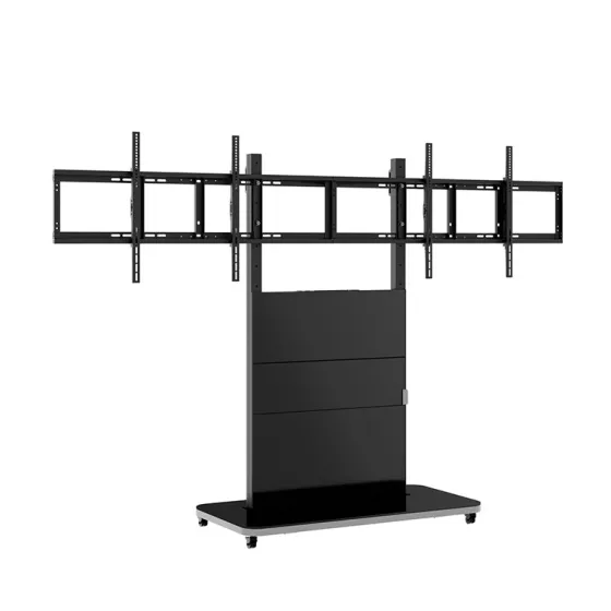 Support colonne mobile Hagor Pro-Tower L Dual pour 2 écrans - 55"-65", noir